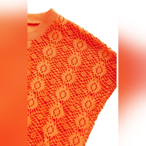 2X HOST PICK!!! Roller Crochet Top - orange soda - Picture 3 of 5
